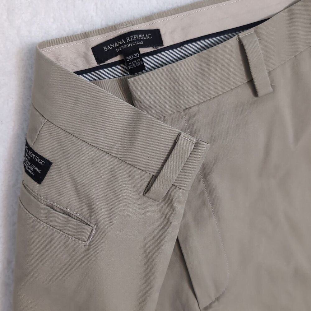 Banana Republic Mens Pants Beige 36x30* Emerson Chino Cotton Blend